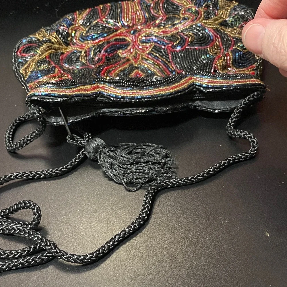 Elegant vintage Carla Marchi Multicolor Beaded Women's evening Bag